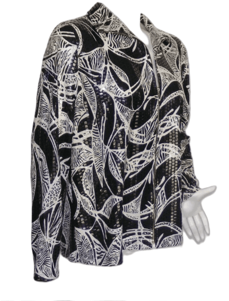 Exclusively Misook Black and White Scale Sequin Jacket - Thumbnail 3