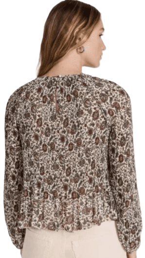 Veronica Beard Lewin Vine Floral Print Blouse - Thumbnail 3