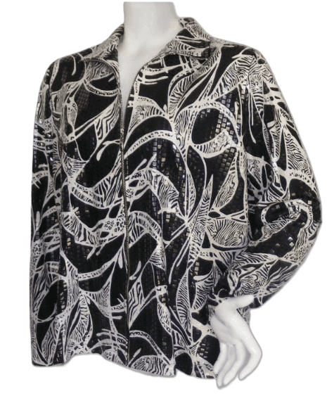 Exclusively Misook Black and White Scale Sequin Jacket