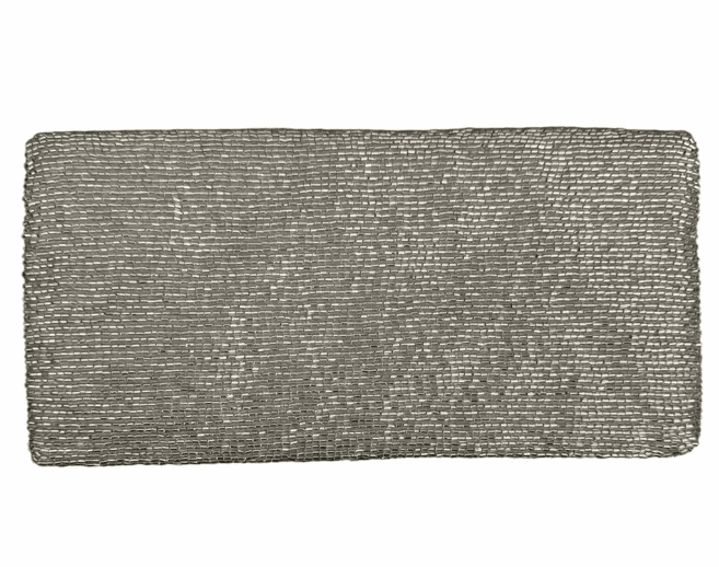 Moyna Beaded Zip Closure Clutch - Thumbnail 5
