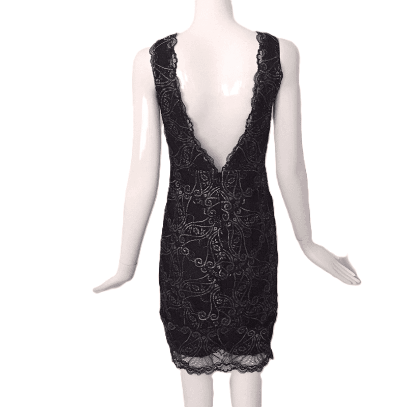 Nicole Miller Lace V Neck Dress - Thumbnail 3