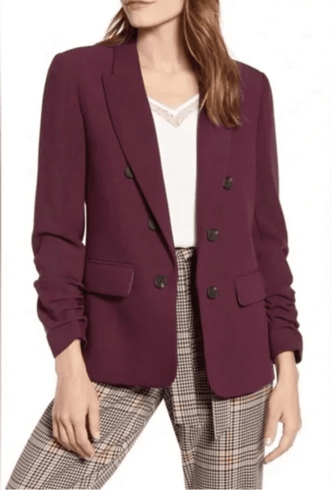 1. State Ruched Sleeve Stretch Crepe Blazer - Thumbnail 4