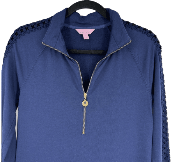 Lily Pulitzer Popover Knit Dress Quarter Zip Gold - Thumbnail 4