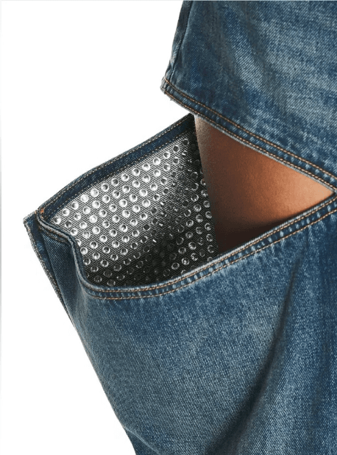 AREA Crystal Embellished Front Slit Jean - Thumbnail 3