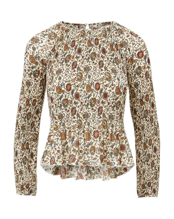 Veronica Beard Lewin Vine Floral Print Blouse - Thumbnail 5