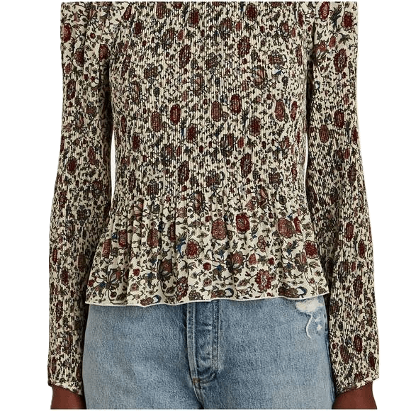 Veronica Beard Lewin Vine Floral Print Blouse - Thumbnail 4