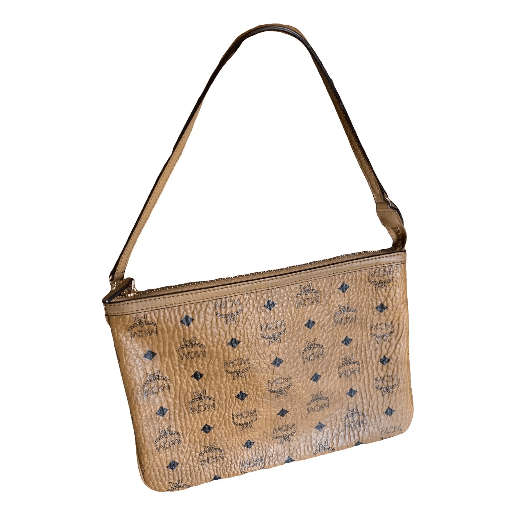 MCM Cognac Visetos Shoulder Bag