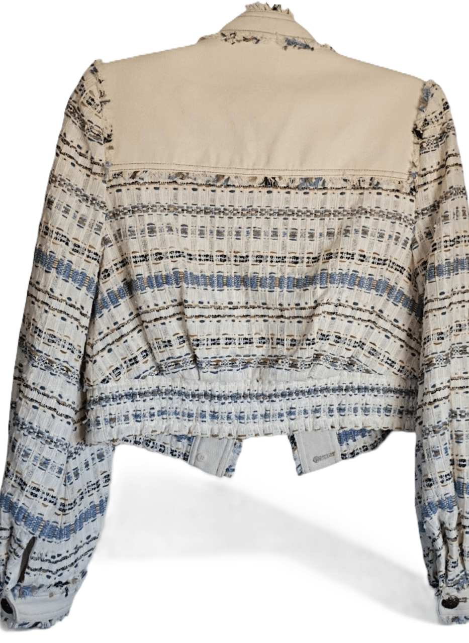 Veronica Beard Ecru Multi Darren Frayed Tweed Jacket - Thumbnail 3