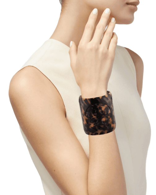 Tory Burch Resin Tortoise Shell Cuff Bracelet