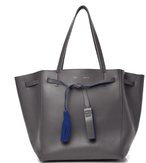 CELINE Smooth Calfskin Small Cabas Tassel Phantom Tote