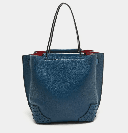 Tod's Blue Pebble Leather Wave Tote