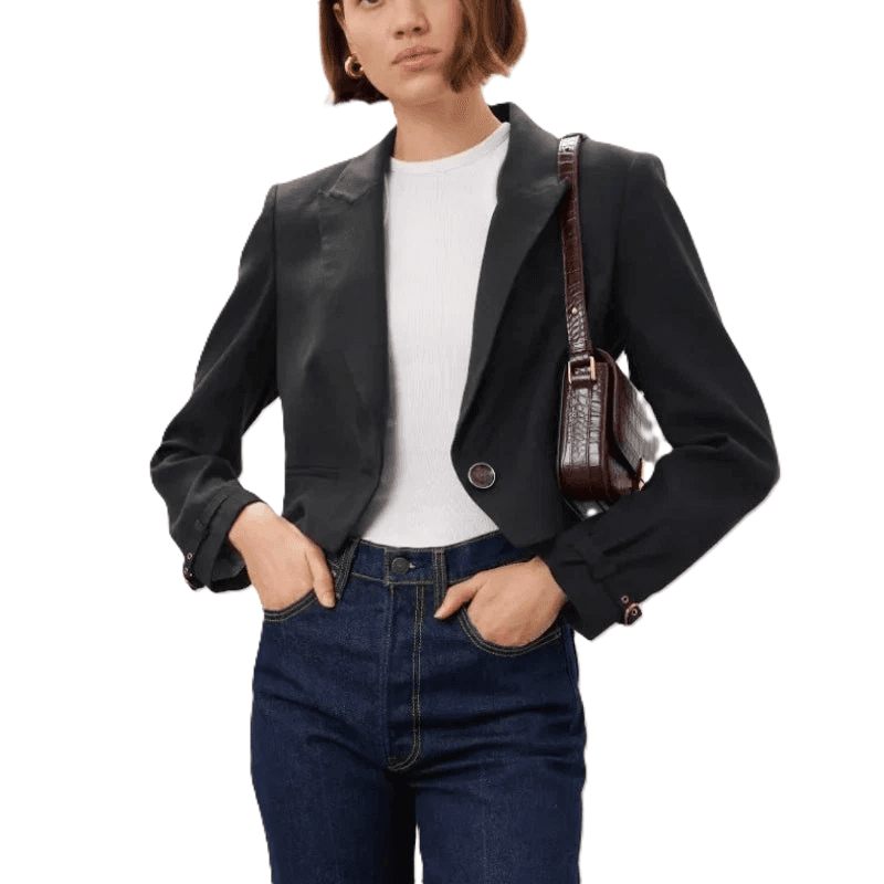 Veronica Beard Black Cropped Blazer - Thumbnail 3