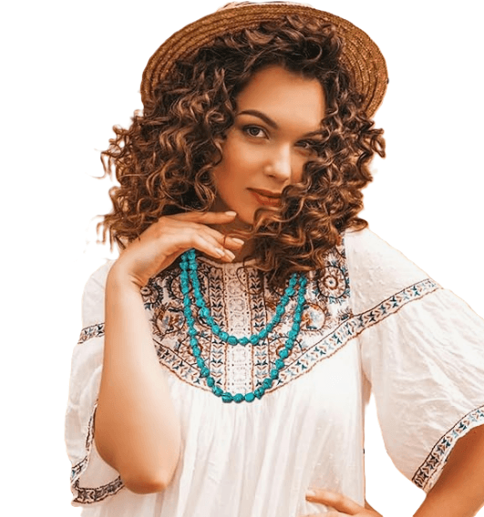 Multilayer Knotted Turquoise Stone Necklace Boho Necklace - Thumbnail 2