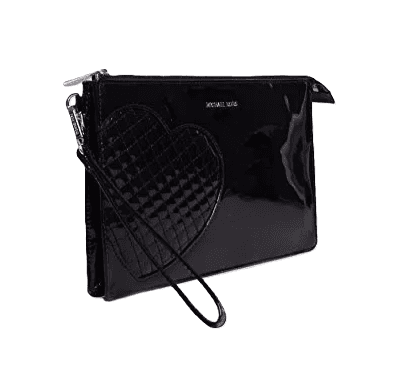 Michael Kors Black Patent Quilted Wristlet