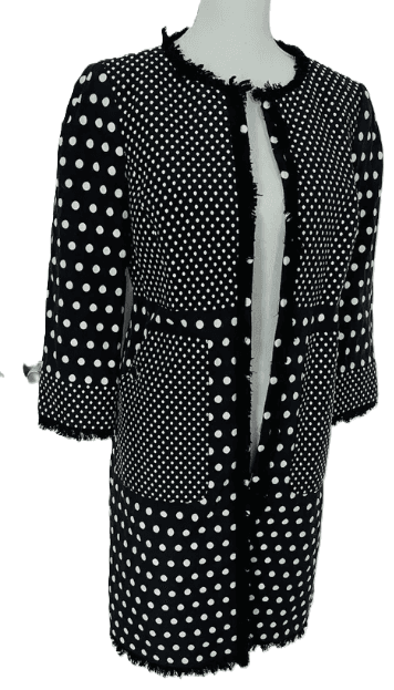 Tory Burch Navy White Polka Dot Coat - Thumbnail 7