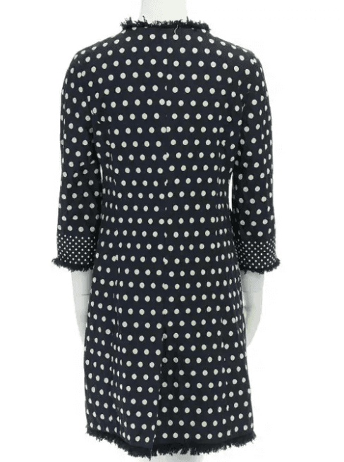 Tory Burch Navy White Polka Dot Coat - Thumbnail 3