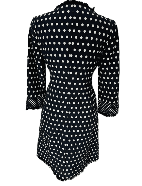Tory Burch Navy White Polka Dot Coat - Thumbnail 5