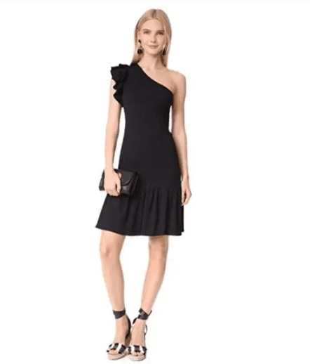 Rebecca Taylor Ruffle Sweater One-Shoulder Dress - Thumbnail 4