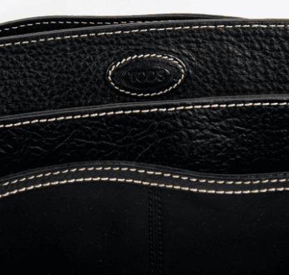 Tod's Black Leather and Nylon Shoulder Baguette - Thumbnail 4