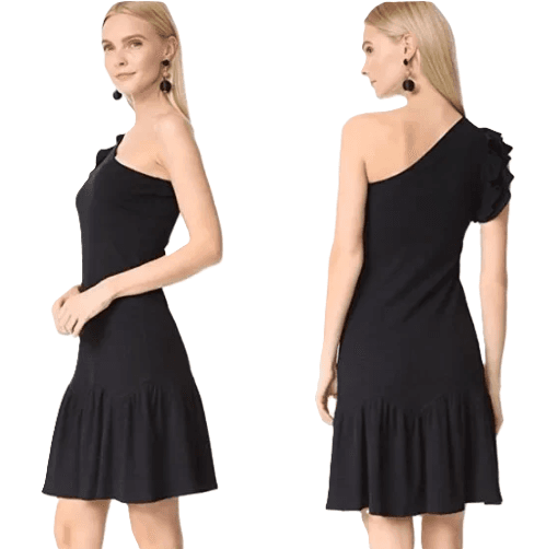 Rebecca Taylor Ruffle Sweater One-Shoulder Dress - Thumbnail 3