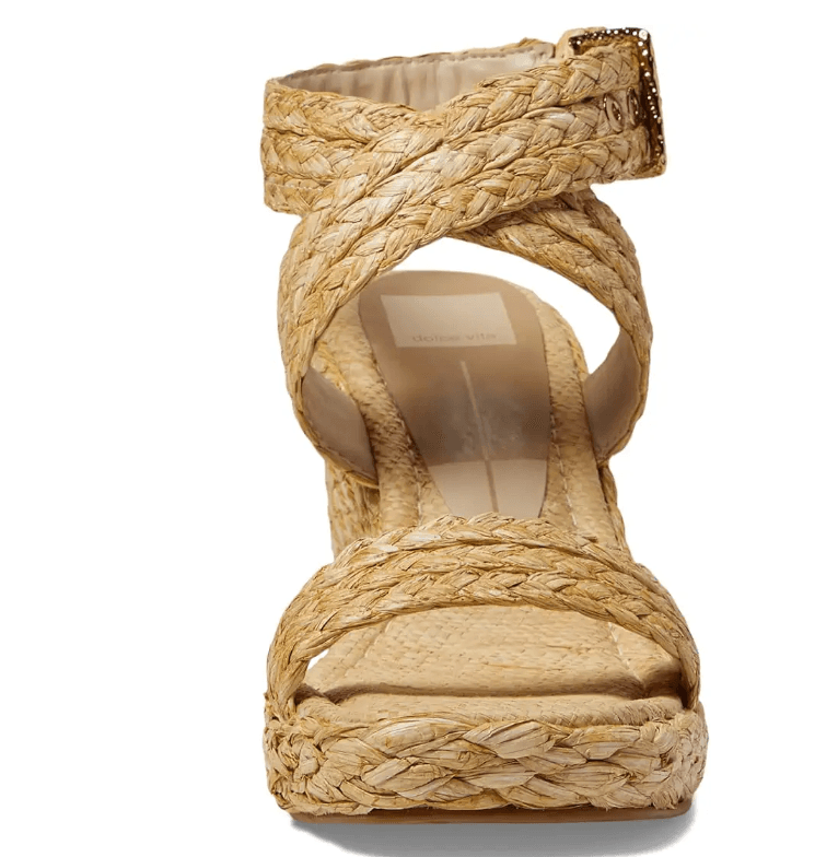 Dolce Vita Aldona Light Natural Raffia Wedge Sandal - Thumbnail 2