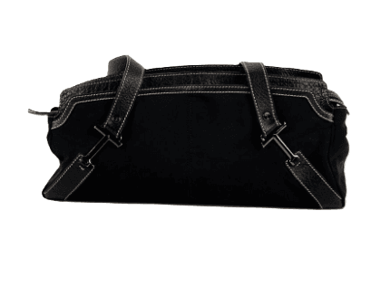 Tod's Black Leather and Nylon Shoulder Baguette - Thumbnail 3