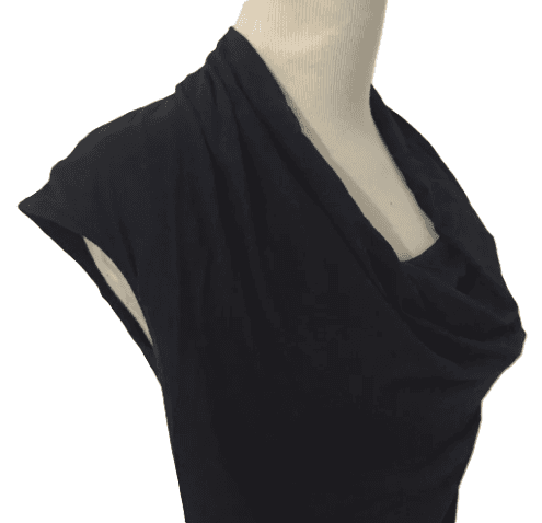 Splendid Cowl Neck Cap Sleeve Knit T-Shirt Sheath Dress - Thumbnail 3