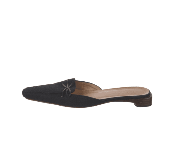 Gucci Canvas Bow Accent Mules - Thumbnail 2