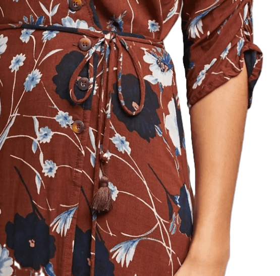 Faithful the Brand Brown Floral Print Wrap Dress NWT - Thumbnail 4