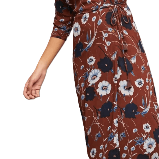 Faithful the Brand Brown Floral Print Wrap Dress NWT - Thumbnail 2