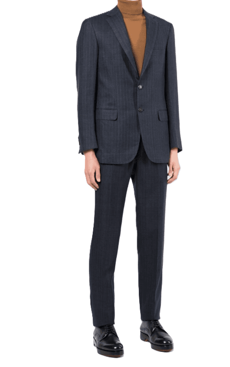 Brioni Pinstripe Single Breasted Suit - Thumbnail 4