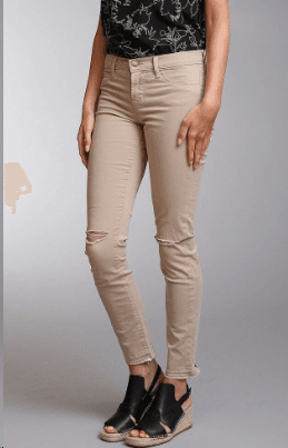 J Brand Sand Ripped Knee Super Stretch Skinny Pants - Thumbnail 3