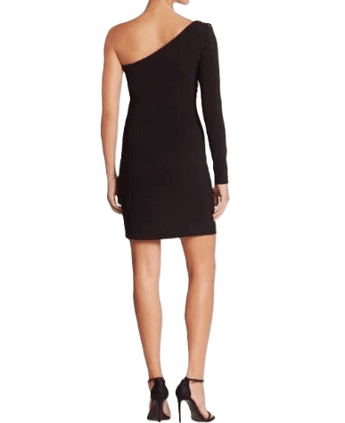 Parker Black One Shoulder Sheath Dress - Thumbnail 2