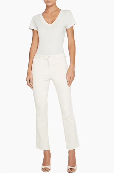 Lagence Margot High Rise‎ Skinny Jeans White Velvet Tuxedo Stripe - Thumbnail 2