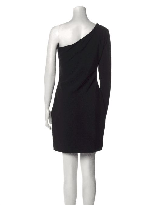 Parker Black One Shoulder Sheath Dress - Thumbnail 3