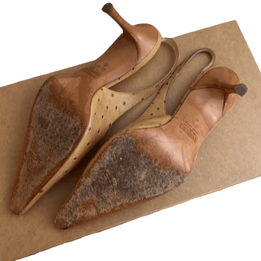 Giuseppe Zanotti Vicini Ostrich-Embossed Slingback Leather Pumps - Thumbnail 3