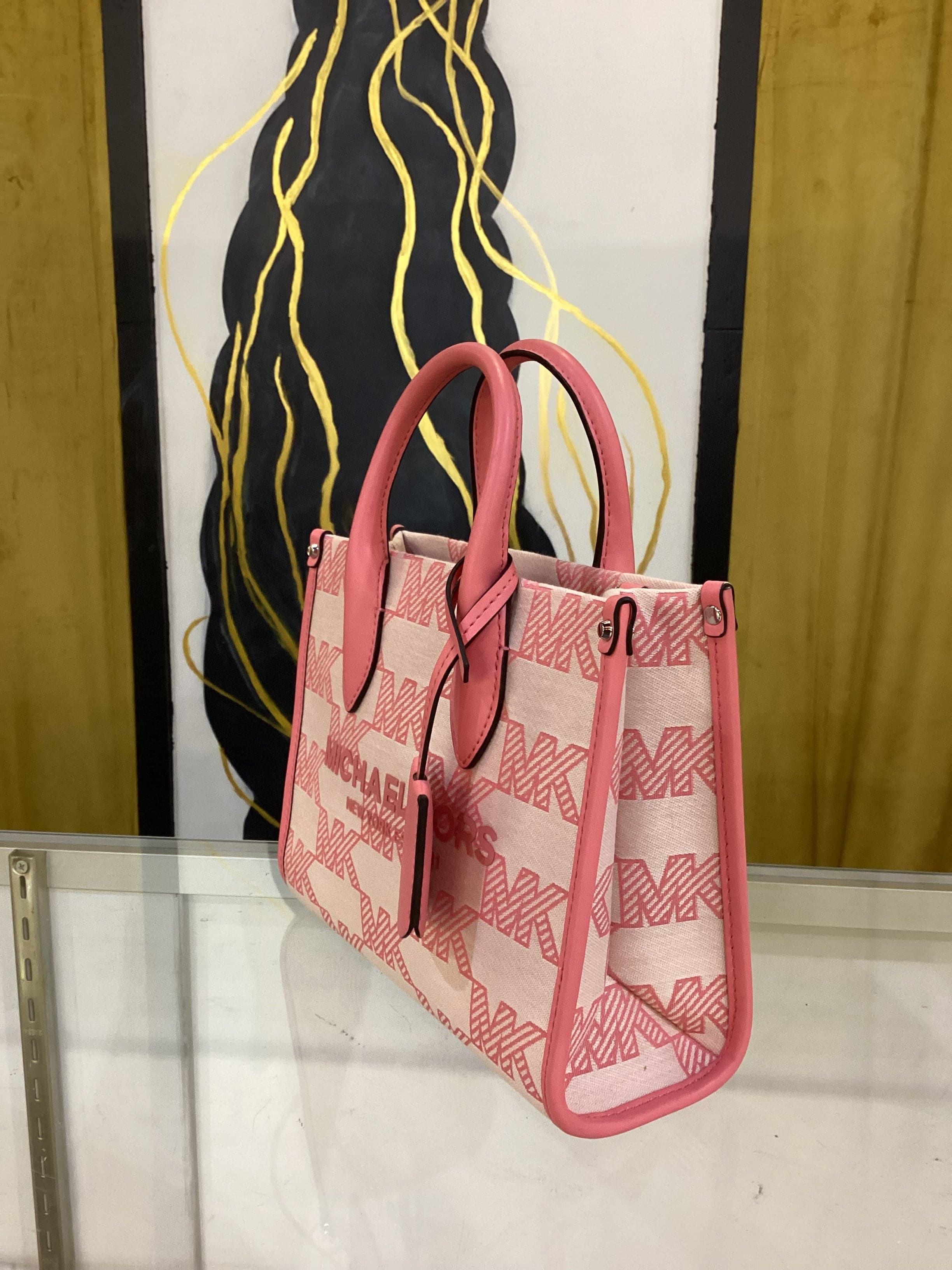 Michael Kors Pink Mirella Medium Canvas Tote Bag - Thumbnail 2