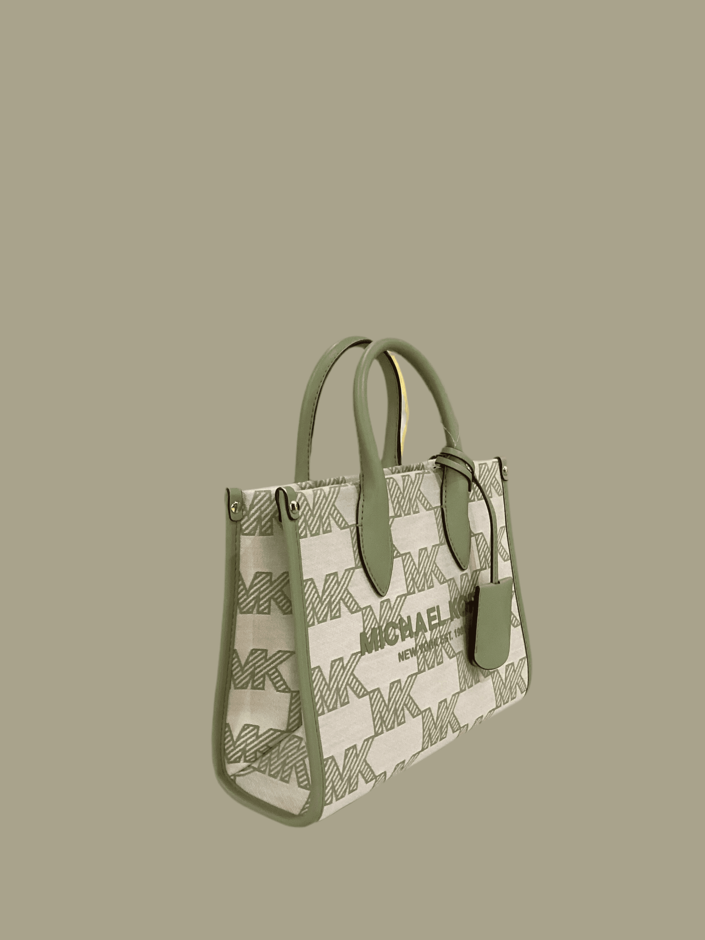 Michael Kors Green Mirella Medium Canvas Tote Bag - Thumbnail 4
