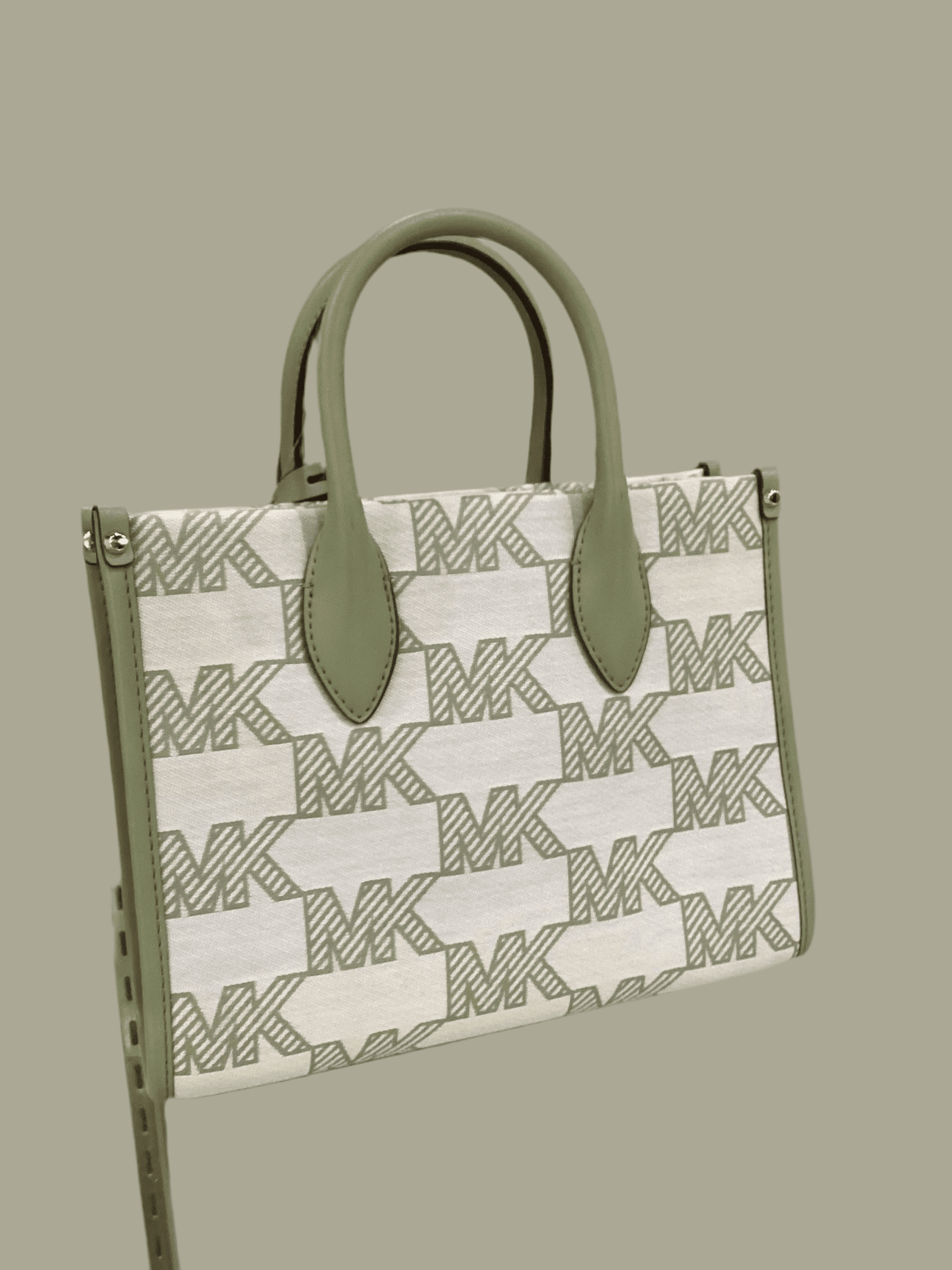 Michael Kors Green Mirella Medium Canvas Tote Bag - Thumbnail 3