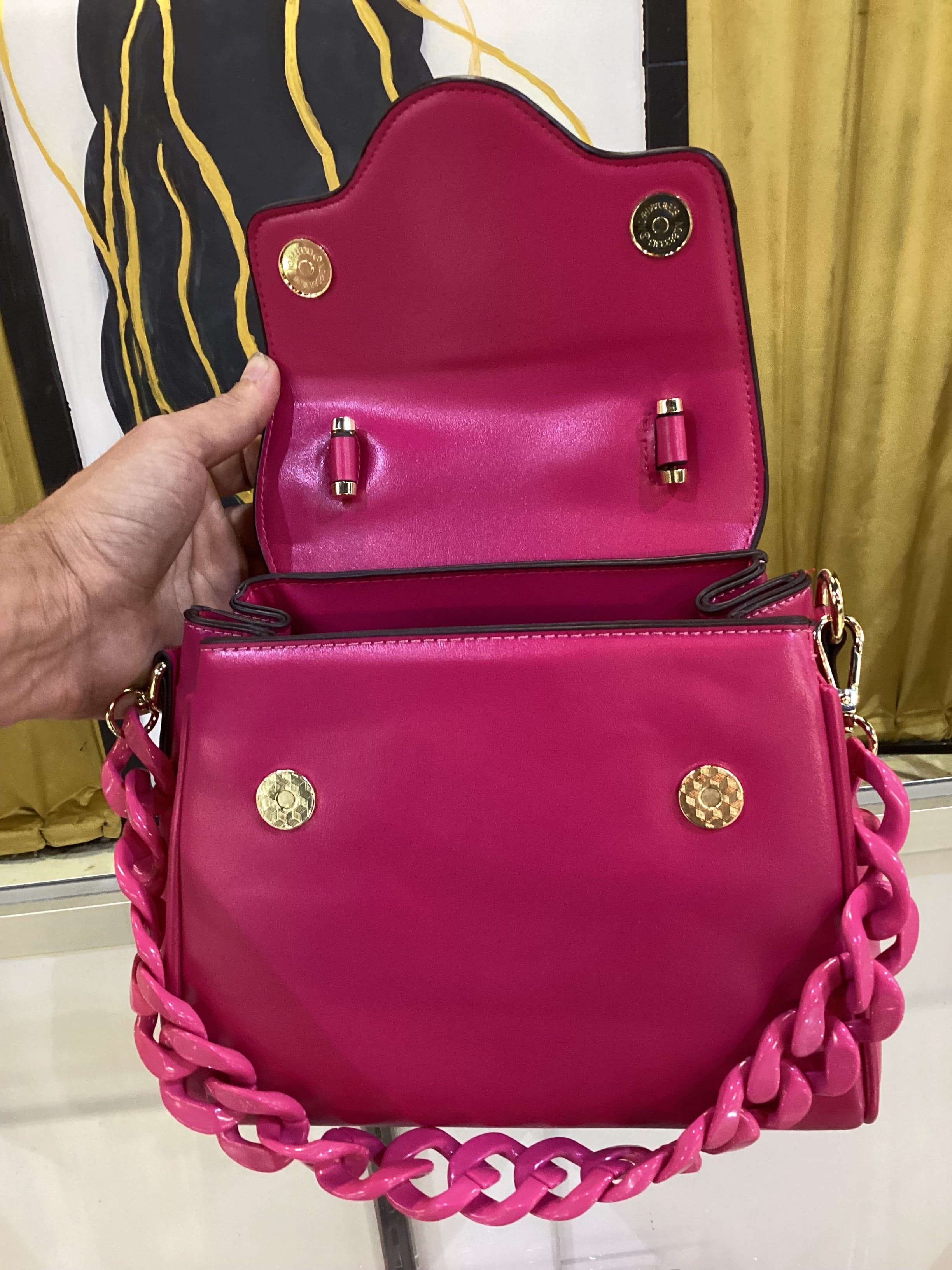 Faux La Medusa Rose Handbag - Thumbnail 4