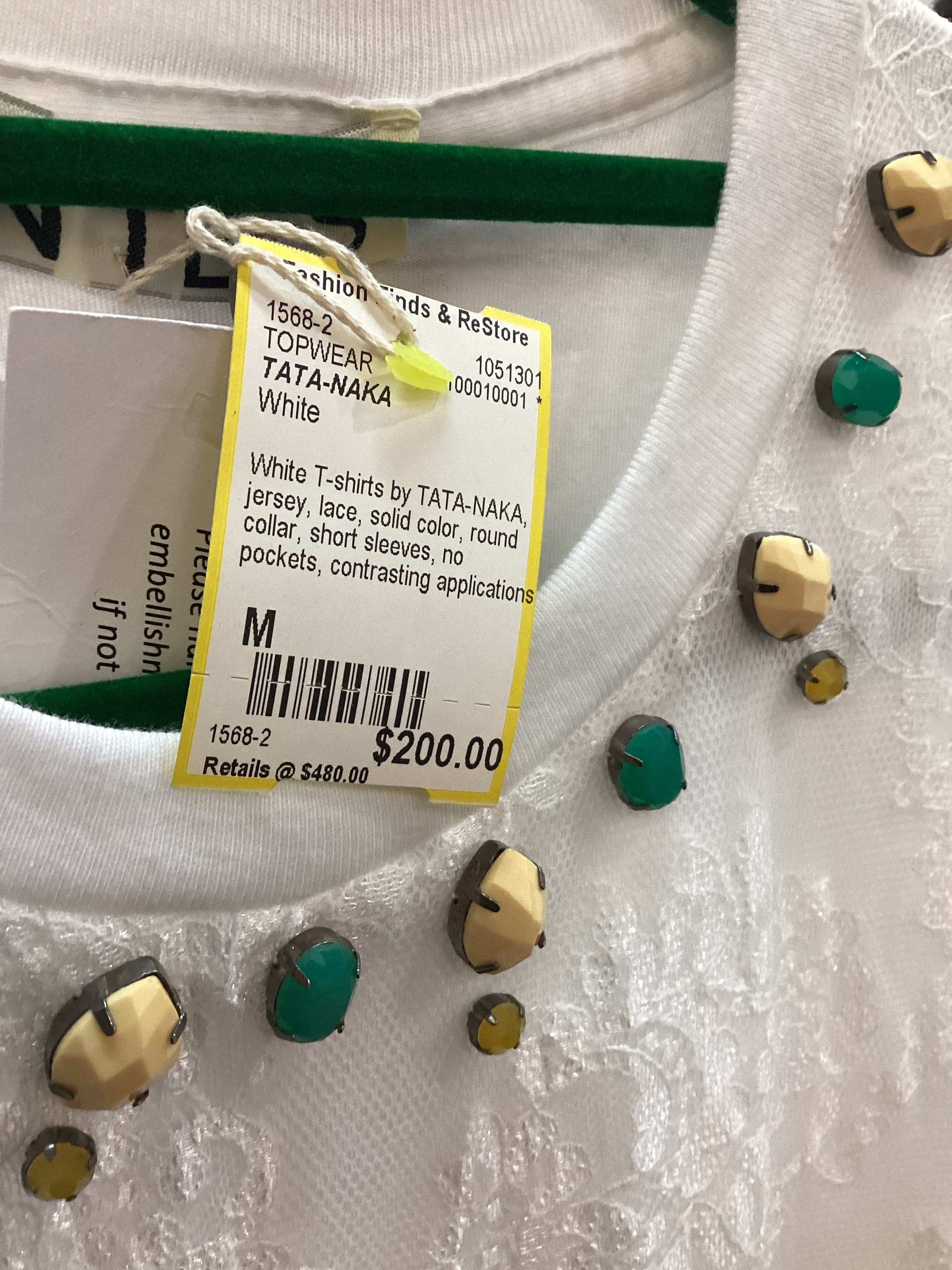 TATA-NAKA white shirt with jewels - Thumbnail 3