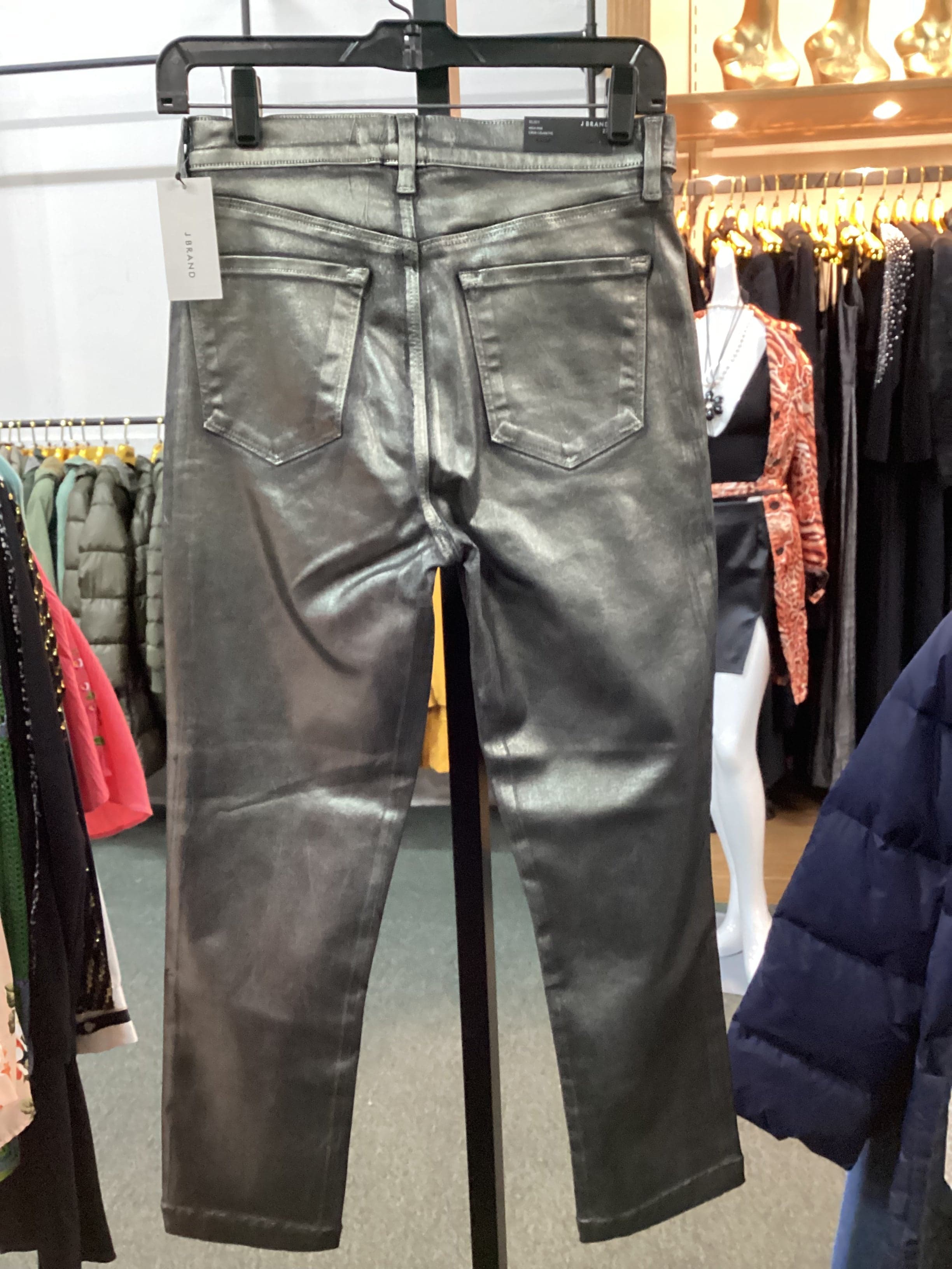 J Brand Ruby High Rise Crop Cigarette Jeans In Galactic Silver Lyocell - Thumbnail 2