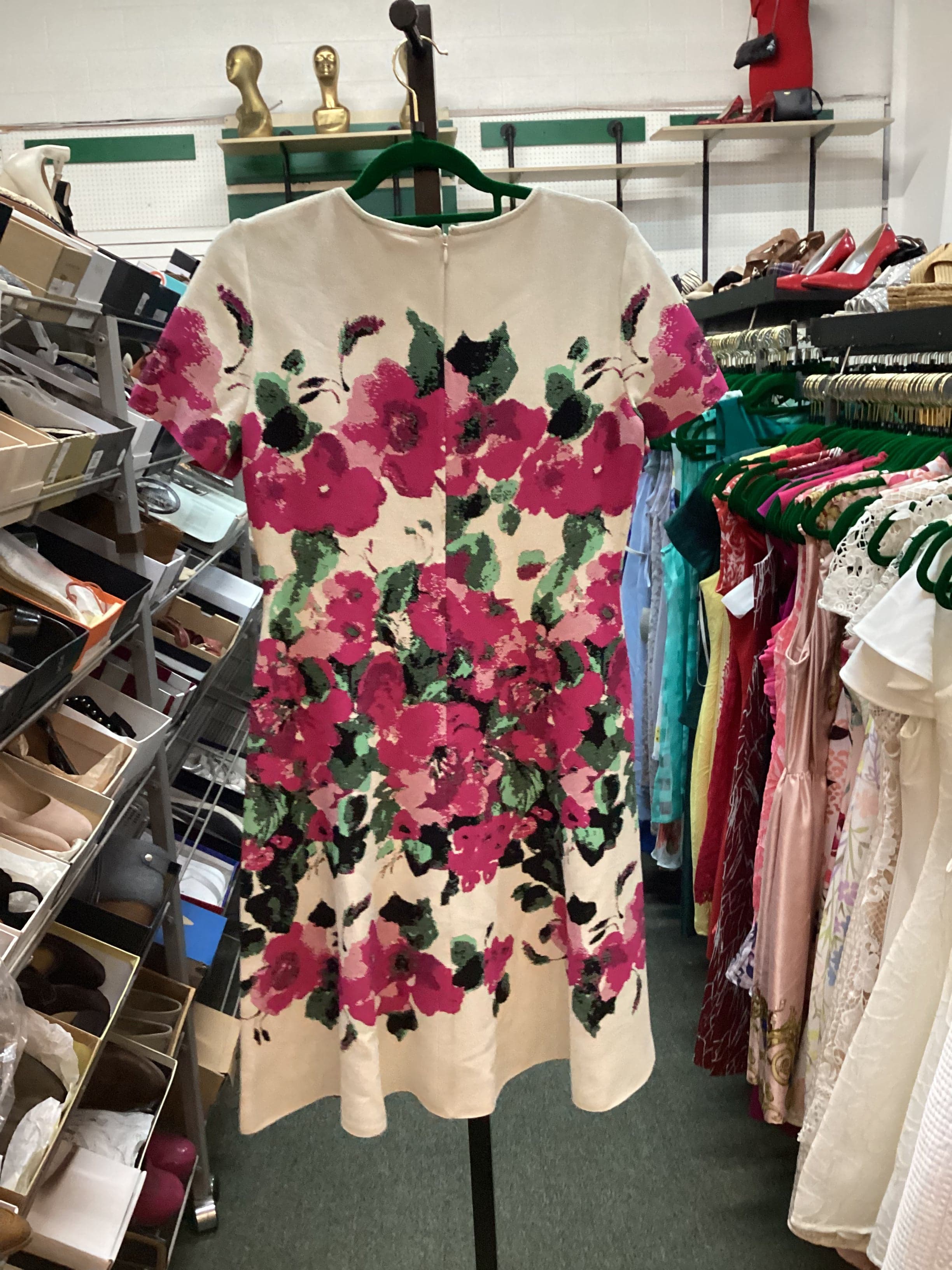 NEW St.John Vibrant Blooming Jacquard Fit & Flare Dress - Thumbnail 2