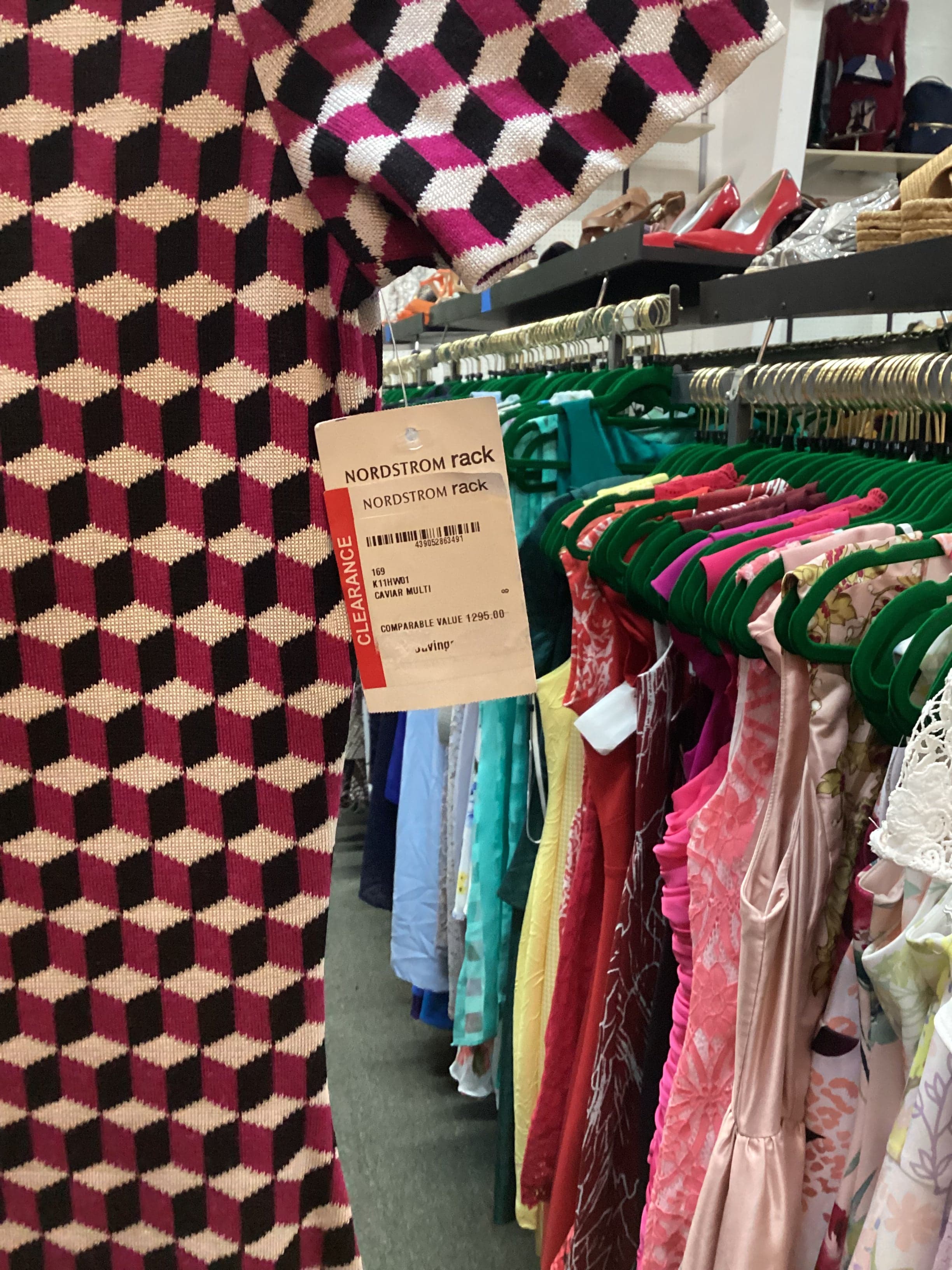 Nordstrom Rack MIDI Dress Red Black White Graphic - Thumbnail 3