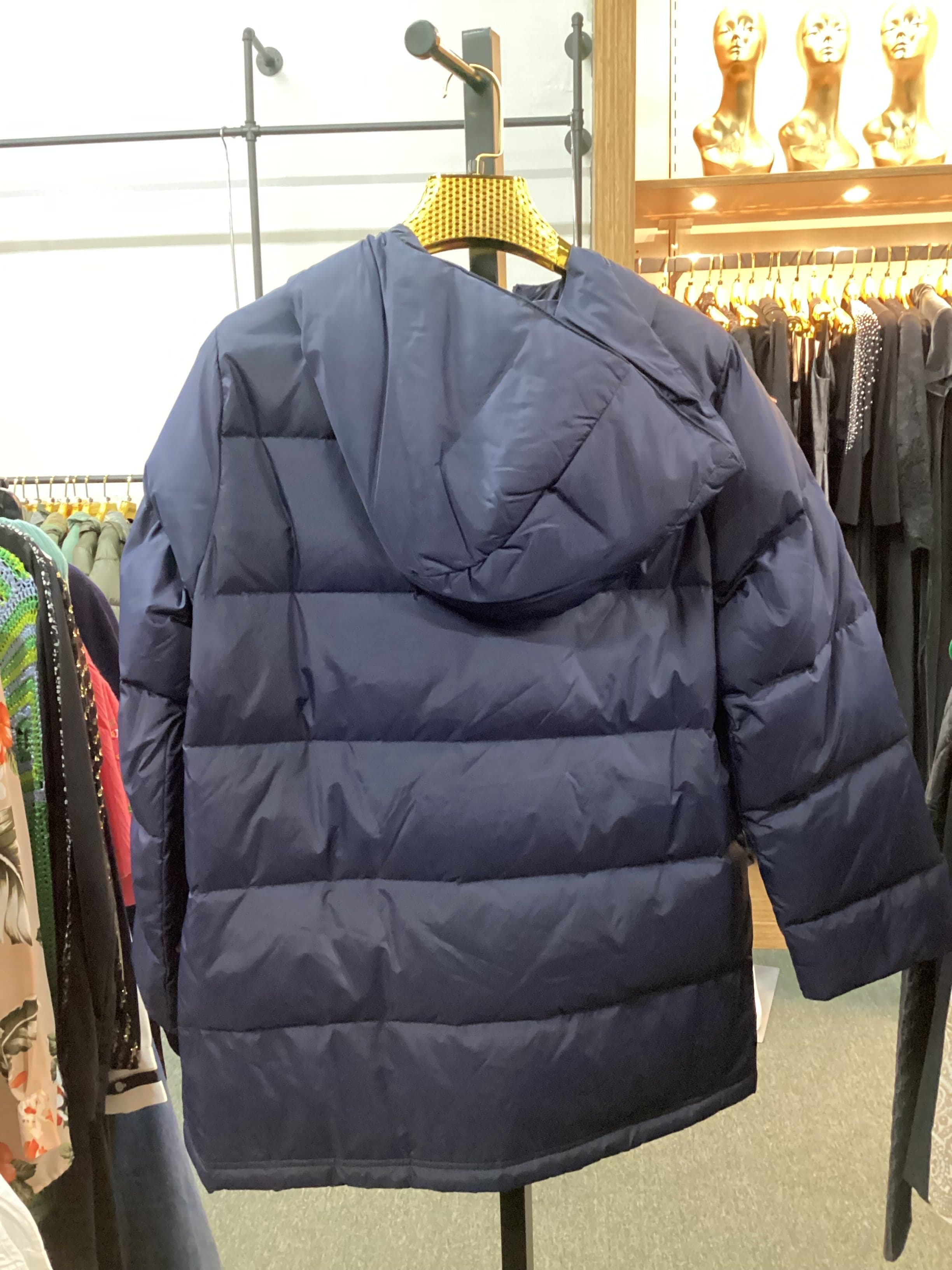 EILEEN FISHER Navy Blue Heavy Snow Coat - Thumbnail 2