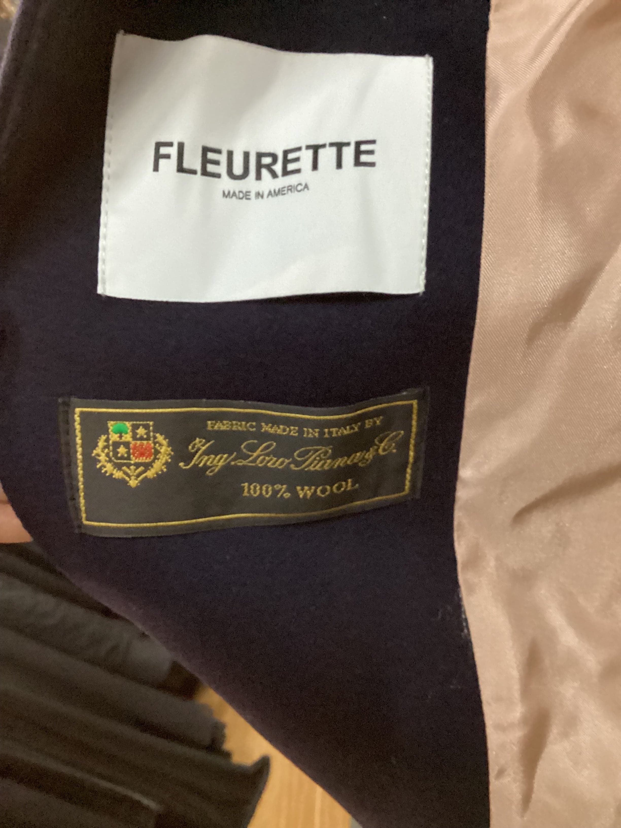 FLEURETTE Black Wool Coat - Thumbnail 4