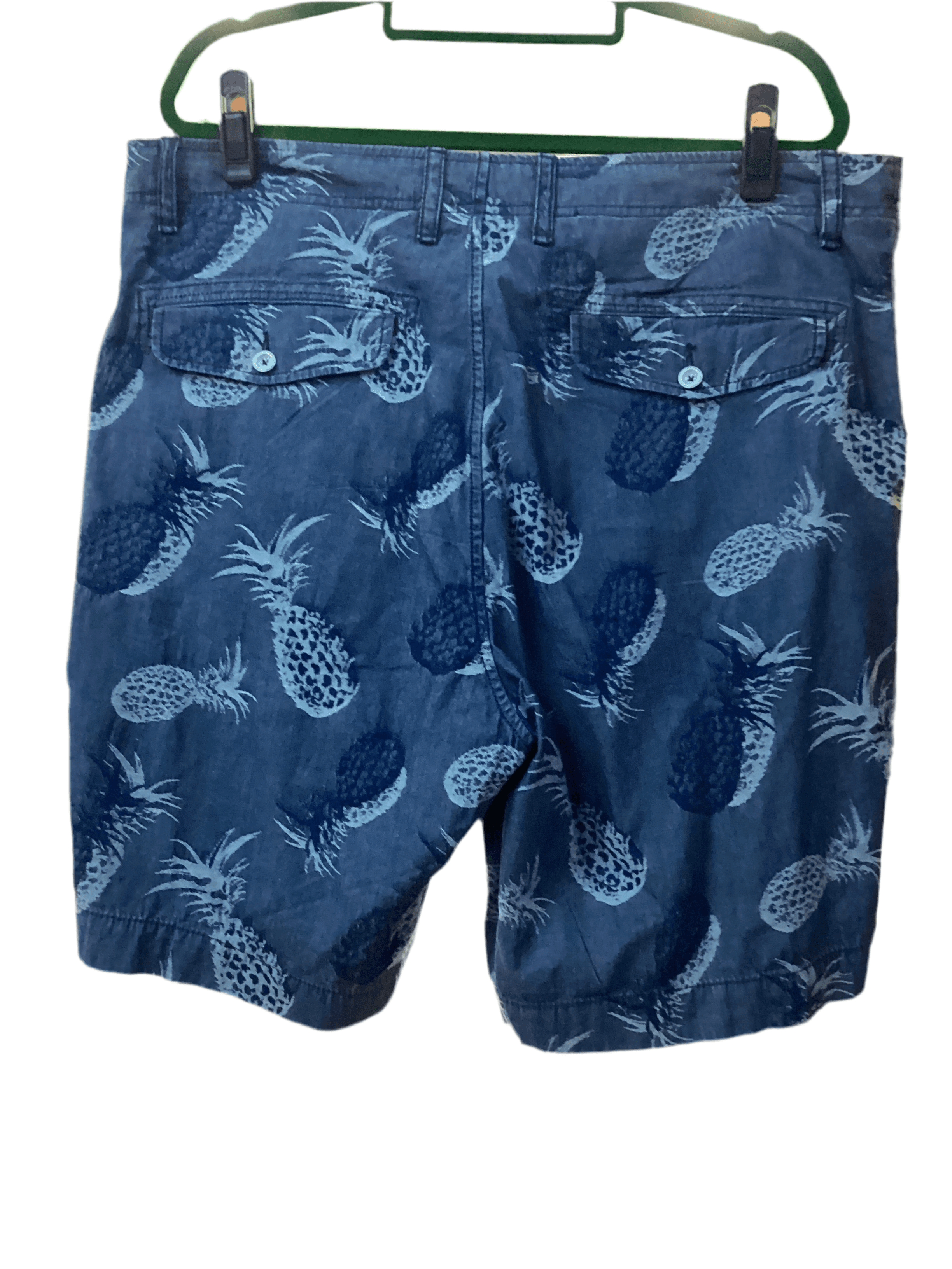 NWT men’s denim shorts with pineapple pattern blue Rodd & Gunn size 38 - Thumbnail 2