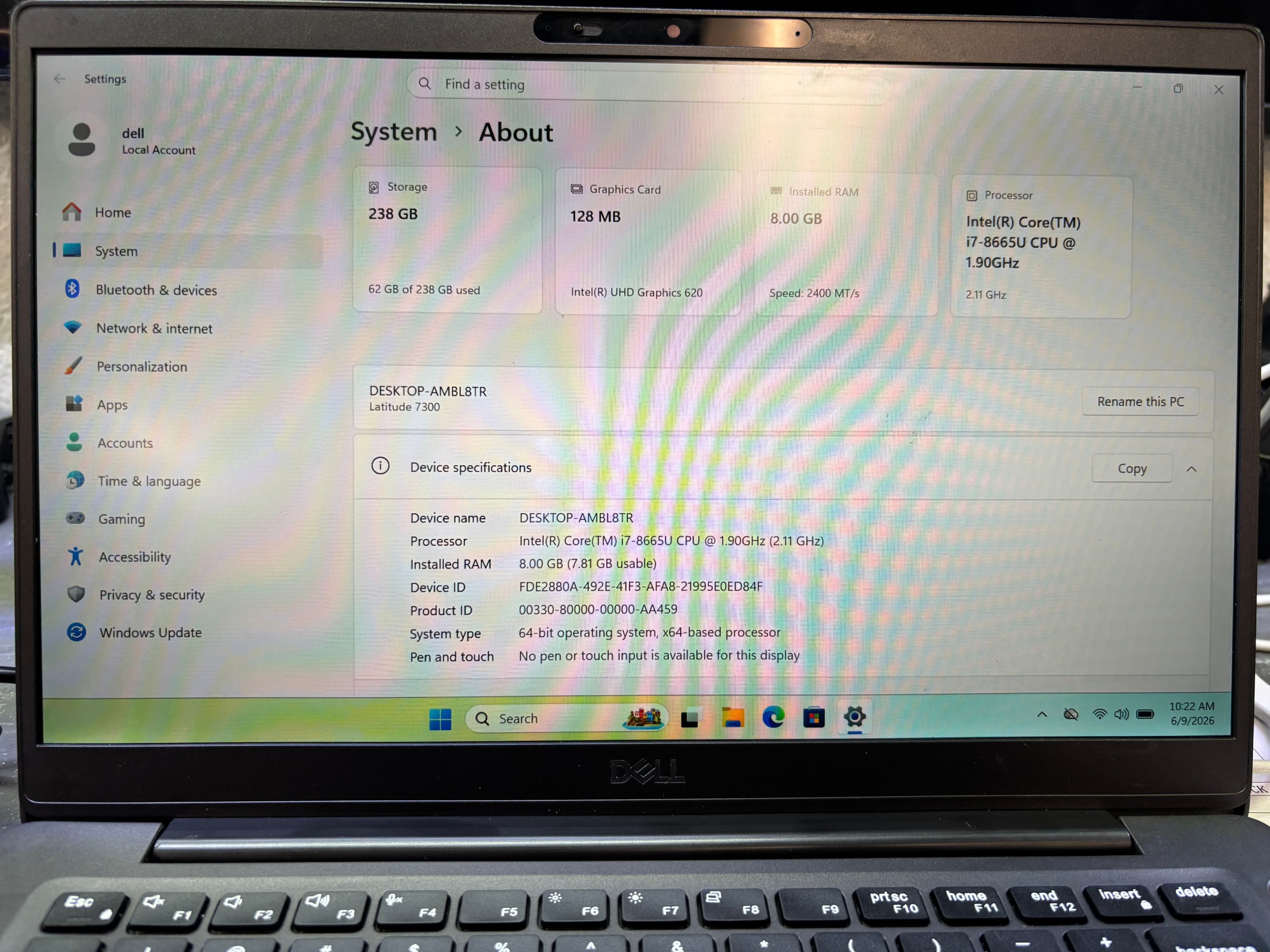 Dell Latitude 7300 i7-8665U 8GB RAM 256GB SSD Laptop - Thumbnail 3