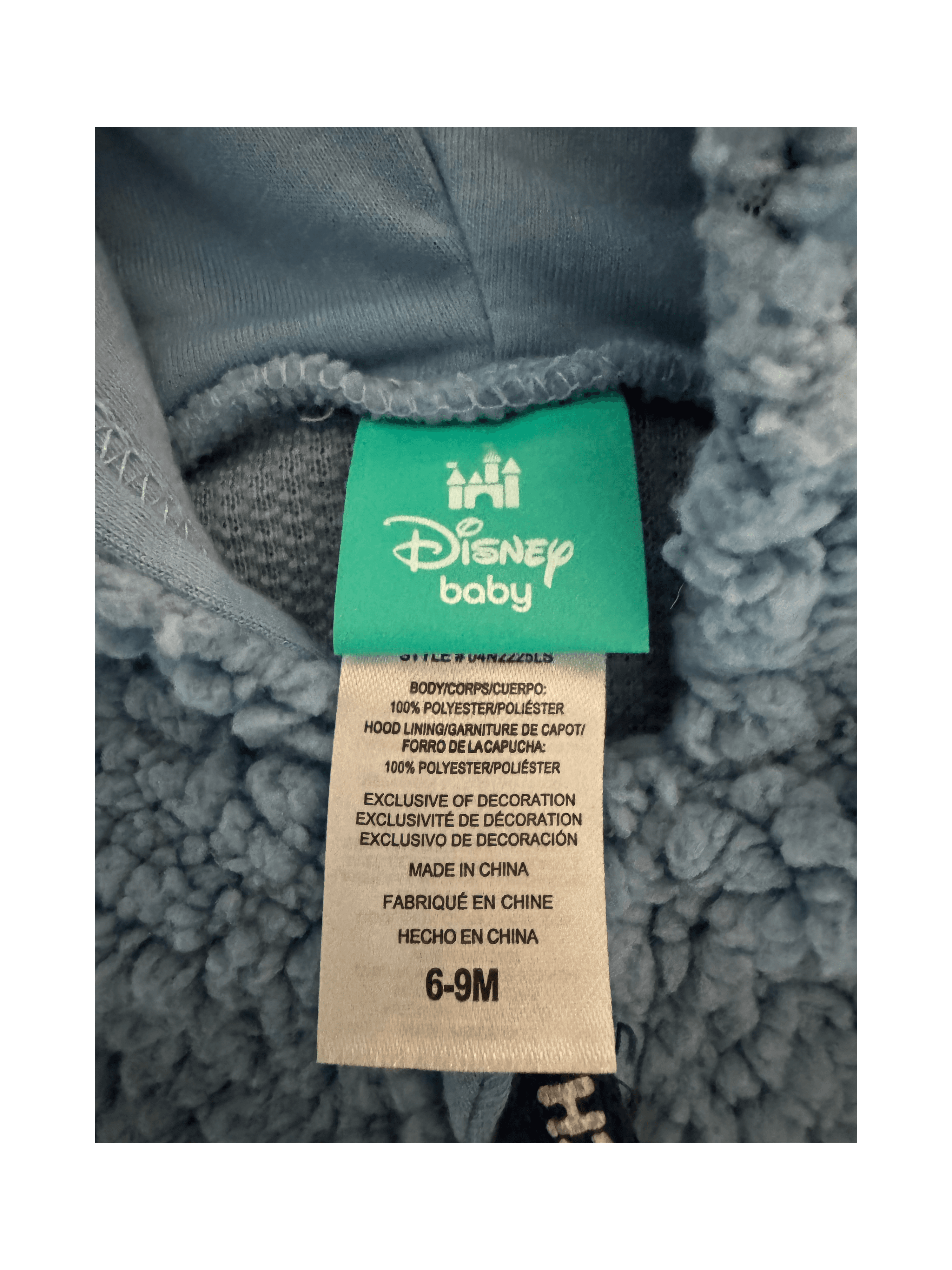 Stitch Baby Costume Blue Fleece Onesie - Thumbnail 5