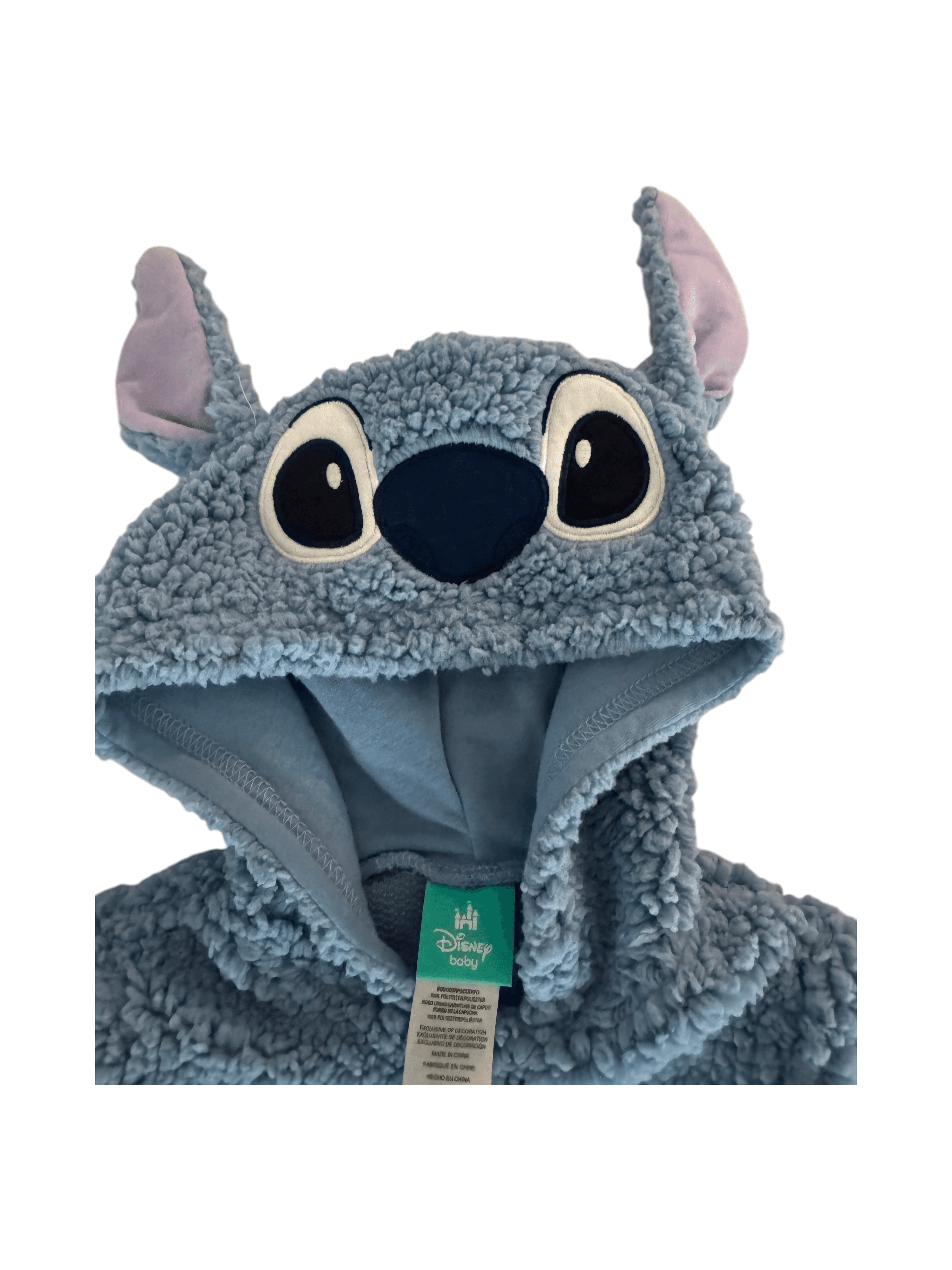 Stitch Baby Costume Blue Fleece Onesie - Thumbnail 6